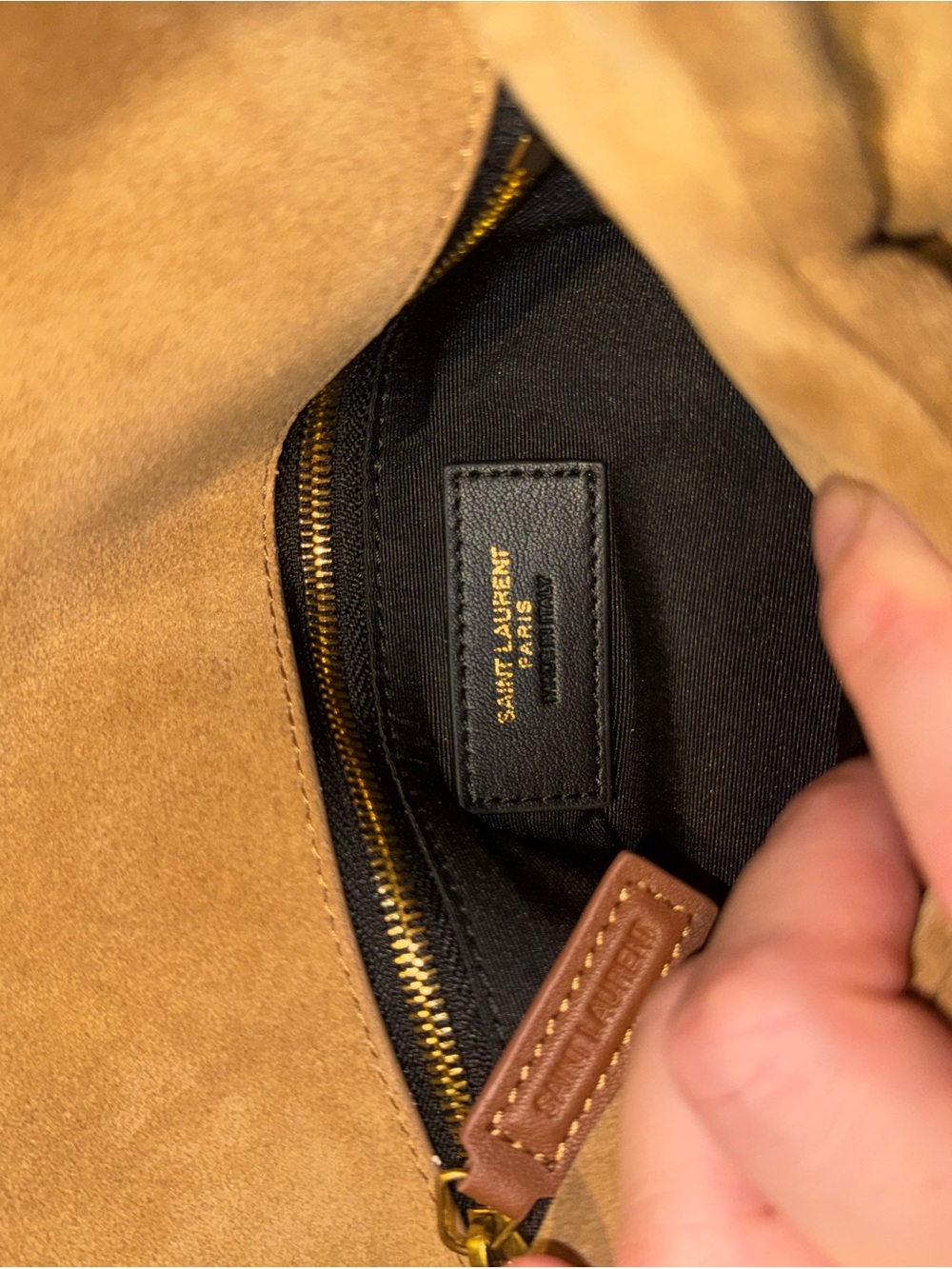 Saint Laurent Medium Lou Puffer Suede Shoulder Bag - Picture 11 of 15